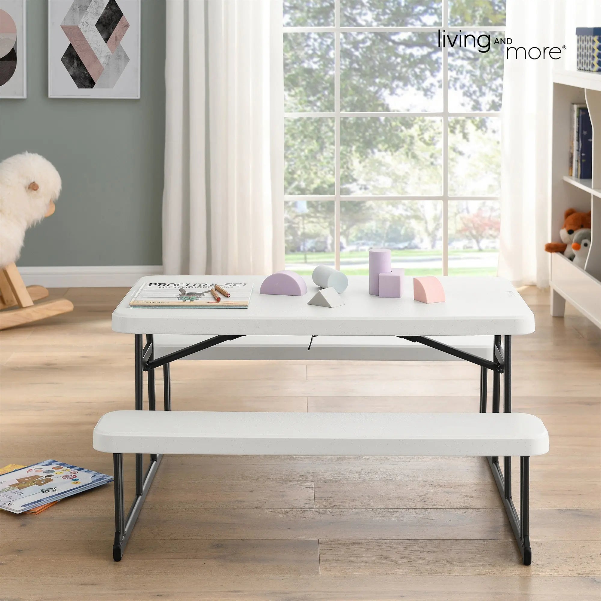 Kids Folding Picnic Table & Bench Set