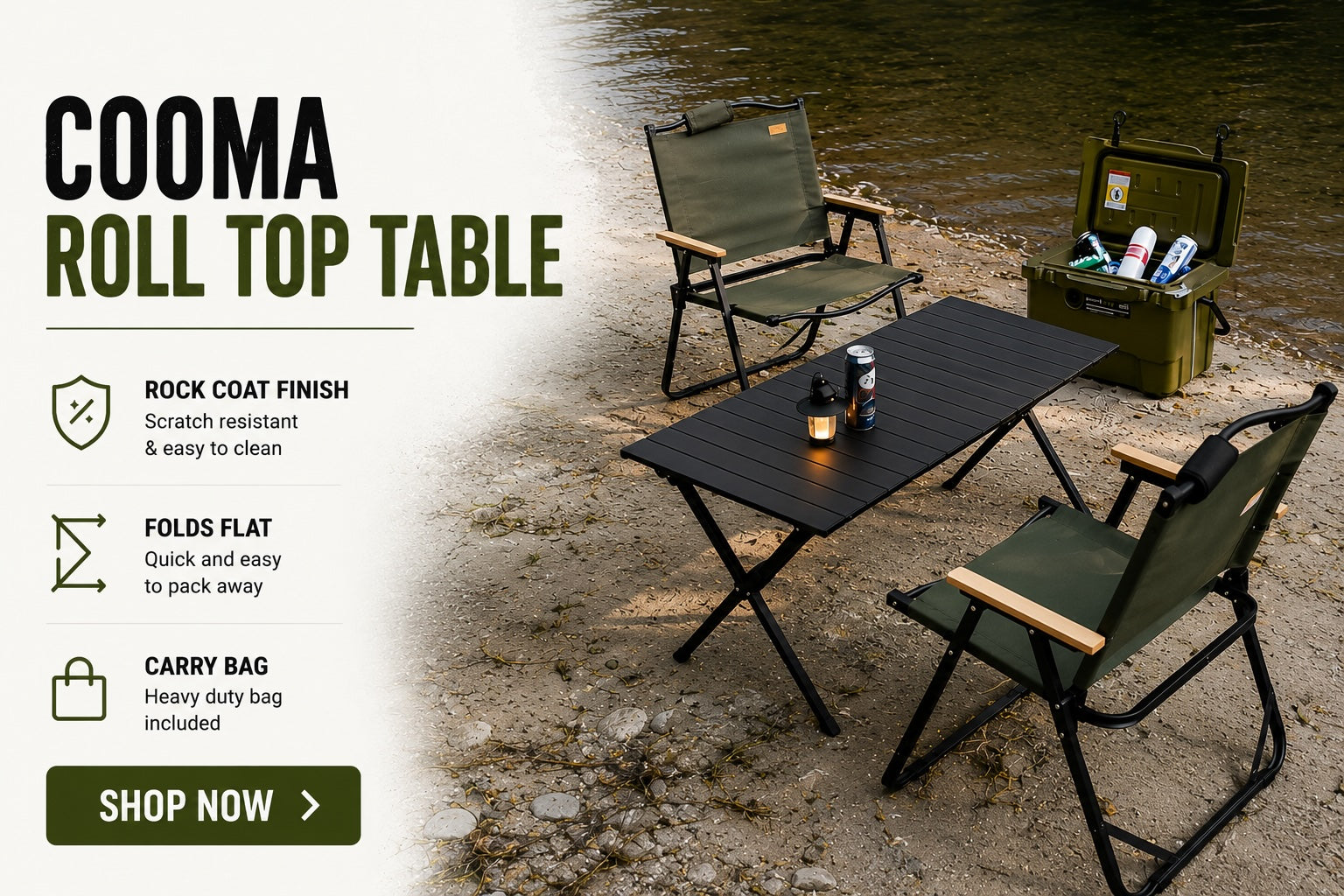 Cooma Roll Top Camping Table – Medium / Large
