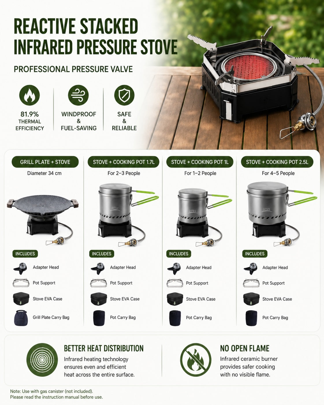 Cooma Blaze Infrared Radiant Cook Set