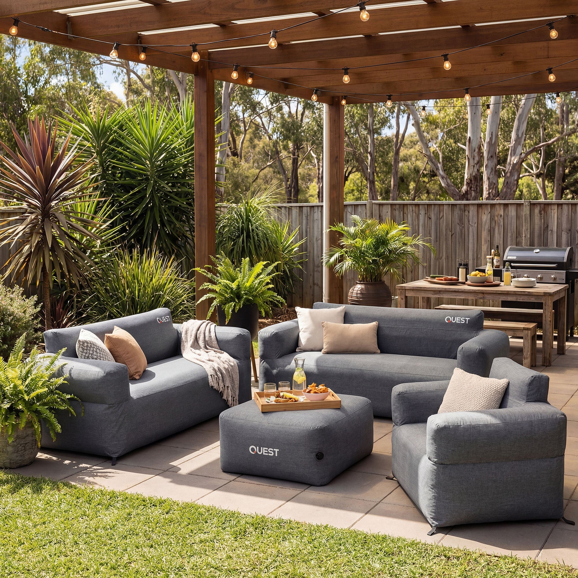 Air Sofa 4 Seater - Charcoal