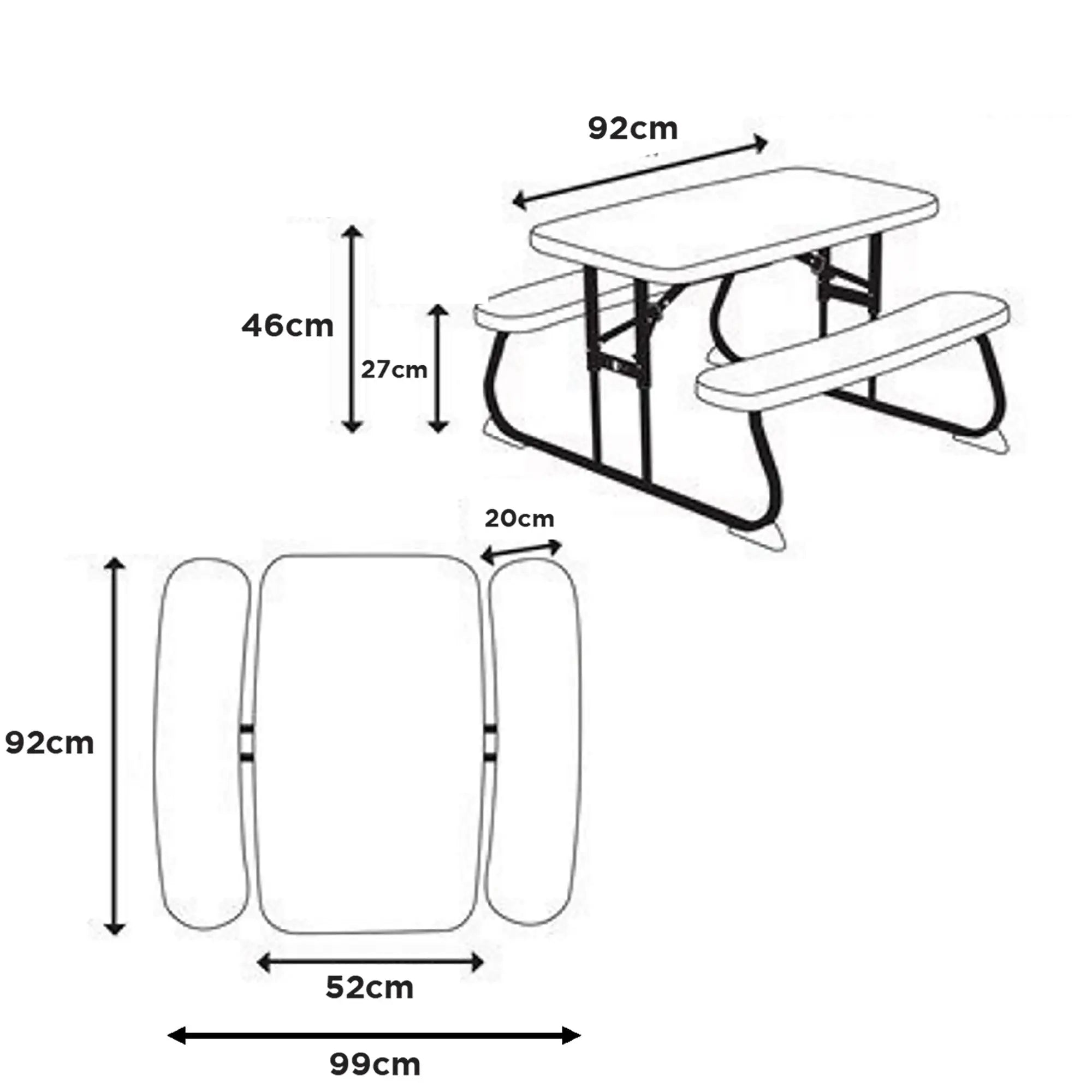 Kids Folding Picnic Table & Bench Set